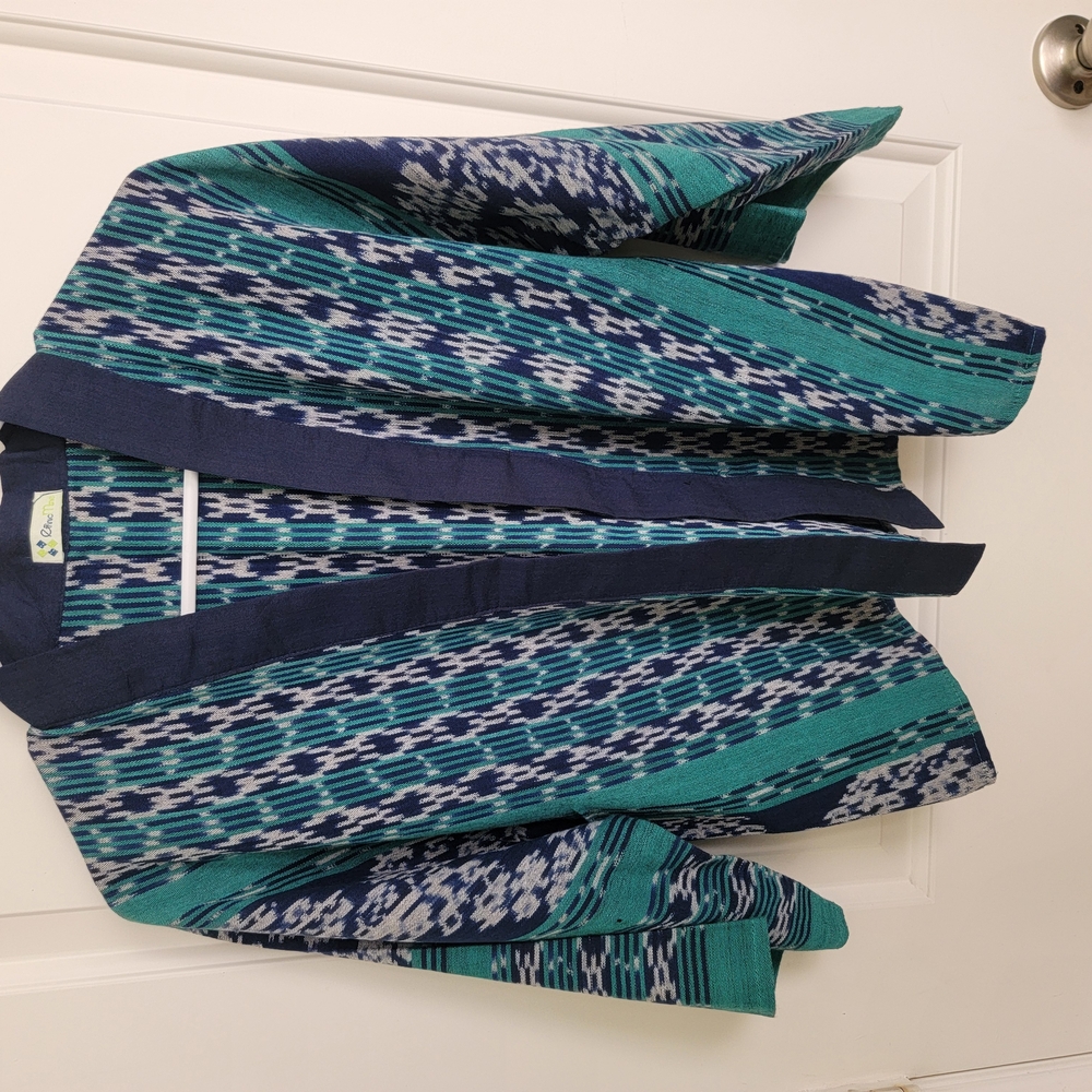 Vibrant Blue and Green Patterned Jacket